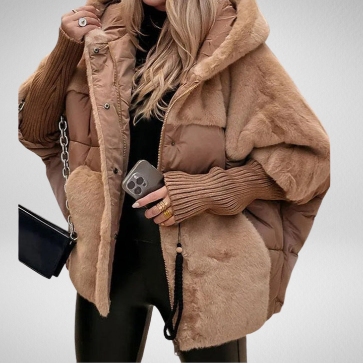 Elora™ | Giacca Puffer Oversized Patchwork con Cappuccio